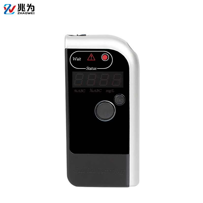 ZHAOWEI alcohol tester, black cat 2000 volume sensor, imported electrochemical sensor range 0~2mg/l (aerobic alcohol concentration) display screen, digital tube, host size about 123*63*20mm batteries 3.7v charged lithium batteries, black