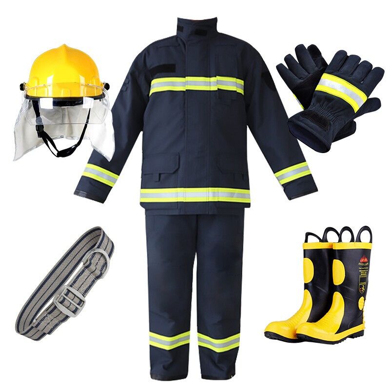 Sanchian, fire suit, 02, 5 sets, thick flame retardation packs: helmets, clothes, belts, gloves, boots