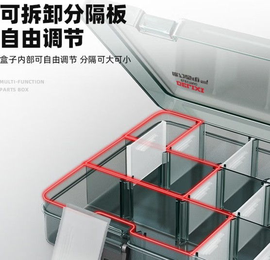 Dexie Electrical, electrical parts box for non-segregated and transparent parts for PP material