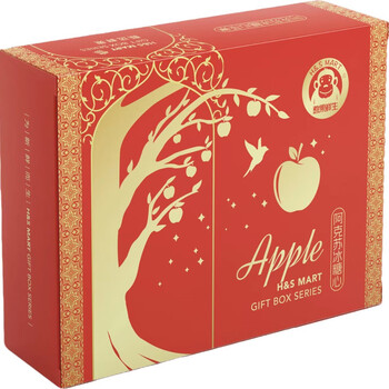 an apple box with a single fruit diameter: 80-85 mm and a whole box with a net weight: 7 kg