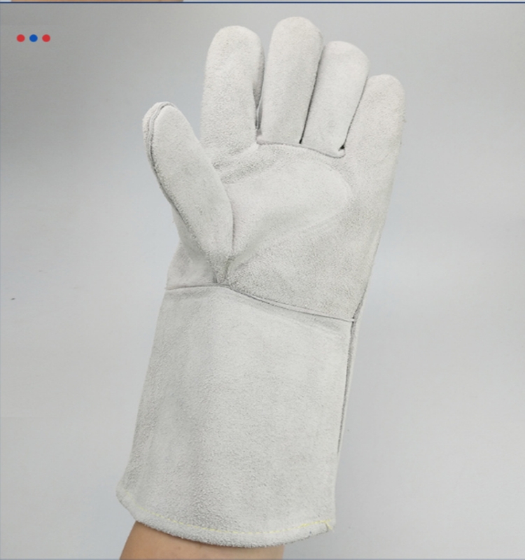 Faveda, long leather welding gloves, 35014 material: cattle skin, average size, one-off, gray
