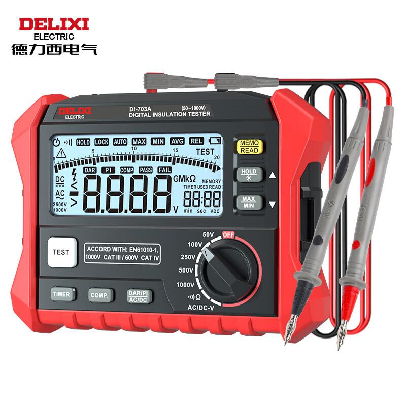 DELISI, ECSTASY TESTER, 703A, DIGITAL INSULATION RESISTANCE TESTER, CONTACT MODE, MEASURE ACCURACY ±0.001