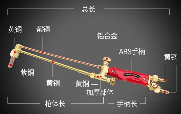 JMHB acetylene slicing gun brass; 52 cm