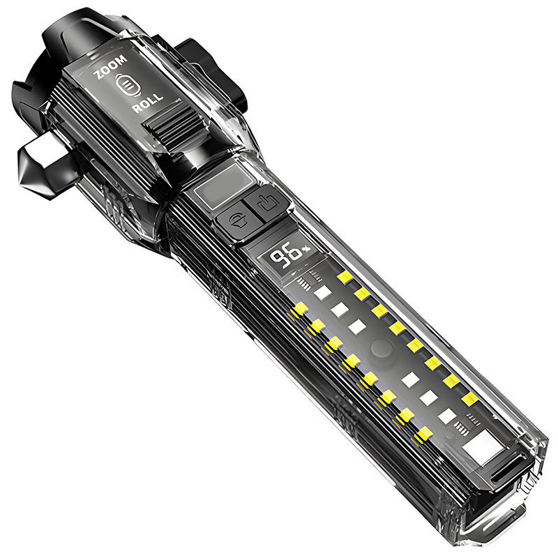 JMHB FLASHLIGHT FL-37 FORTUNE 30W MULTIFUNCTIONAL + MAGNETIC SUCTION + SLICING SCALPEL + WINDOW BREAKER 3600MA BATTERY