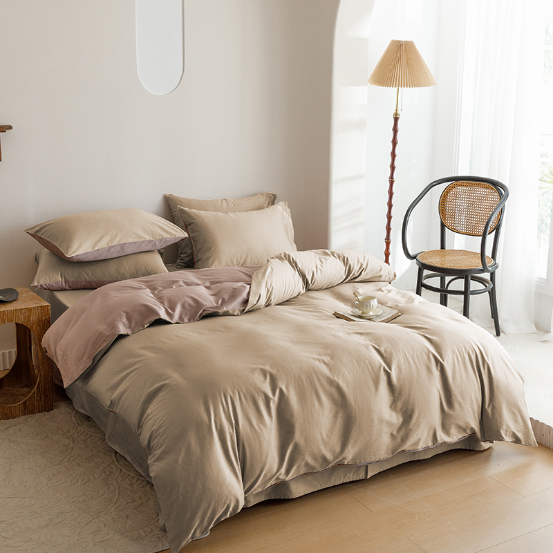 Red Su-seong, four sets of beverages HX2304-C001, double-sided beauty, under a set of 200*230ccm, sheets 230*245cm, pillowcases 48*74cm*2, mass 60s, all-mignon, pink