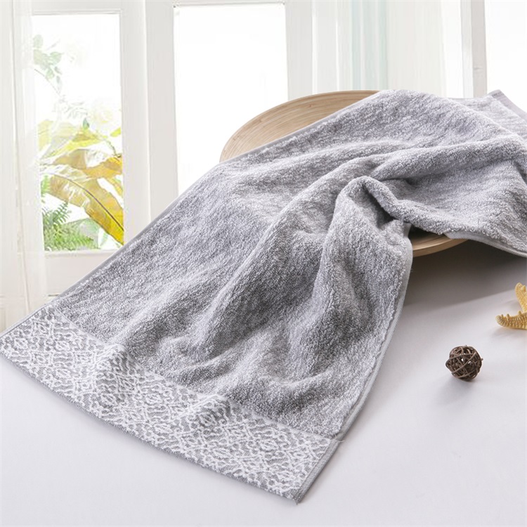 Gold, pure cotton towels with bamboo stale veils GA 1186 70*37CM 127g 100% cotton grey