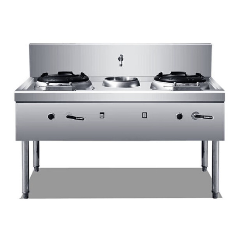 Chef Mai gas stove MDC-JR-B2-XC1500J size 1500*800*800 energy-saving 1.5 meters double head single tail gas small frying stove 0.8 thick (not equipped with a pot)