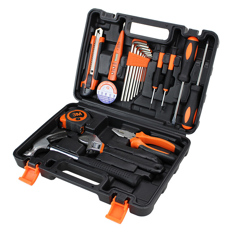 A-TIMES Almighty King 20-piece high-quality household tool set GJ-8007-20 GJ-8007-20 Packing list: Tool box * 1 utility knife * 1 insulating tape * 1 digital pen * 1 hexagonal wrench * 8 precision screwdriver * 2 screwdriver * 2 claw hammer * 1 tape measure 3M * 1 adjustable wrench * 1 vise * 1 Pack 2 18324 Special for PetroChina