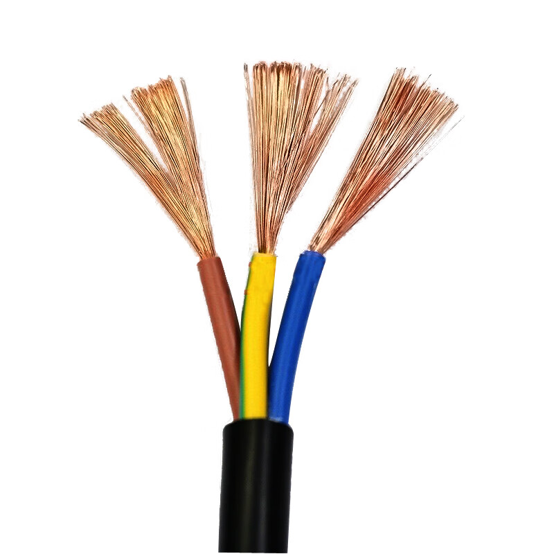 Sailing power cord RVV3*2.5 RVV3*2.5 square national standard 3-core power cord multi-stranded copper wire black 1 meter black