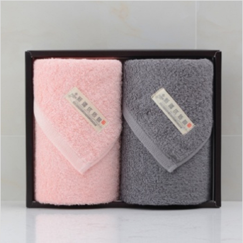Jie Liya plain cotton towel 7174 pack of two Material: fiber gray