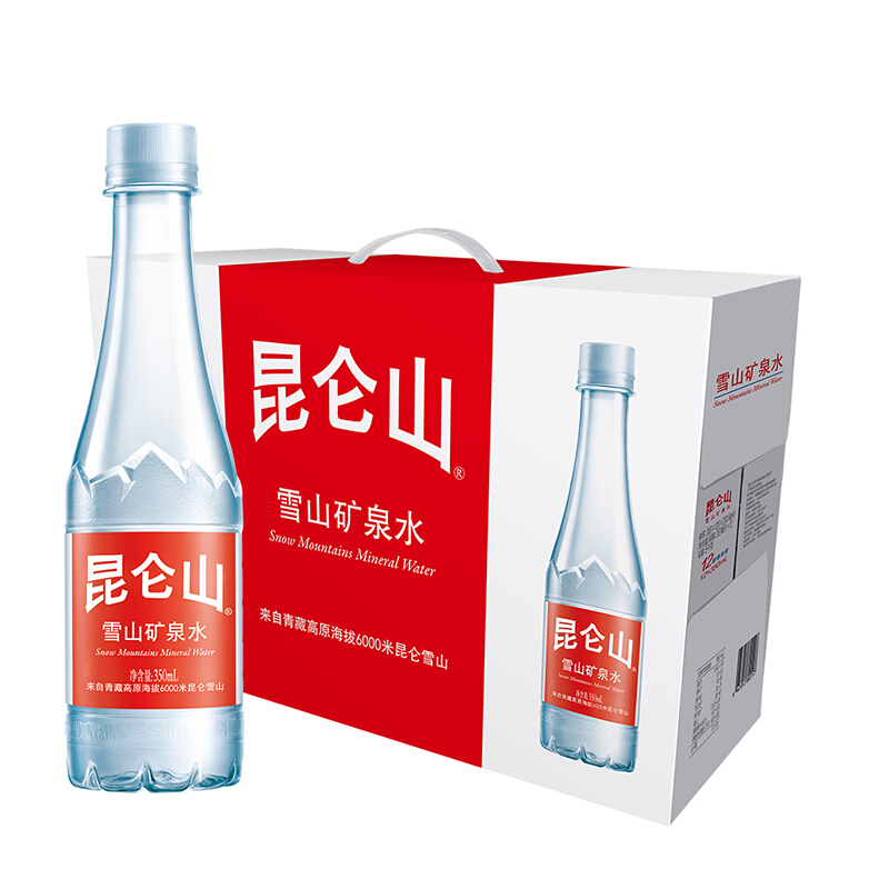 Kunlun Mountain Natural Mineral Water Package 350ml/bottle 12 bottles/box 24 months