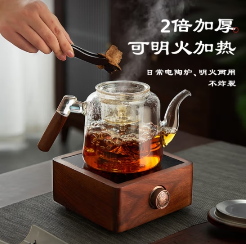 Yipottea Teapot Glass High Temperature Resistant Large Capacity Steaming and Cooking Integrated Electric Ceramic Stove Special 1100ml